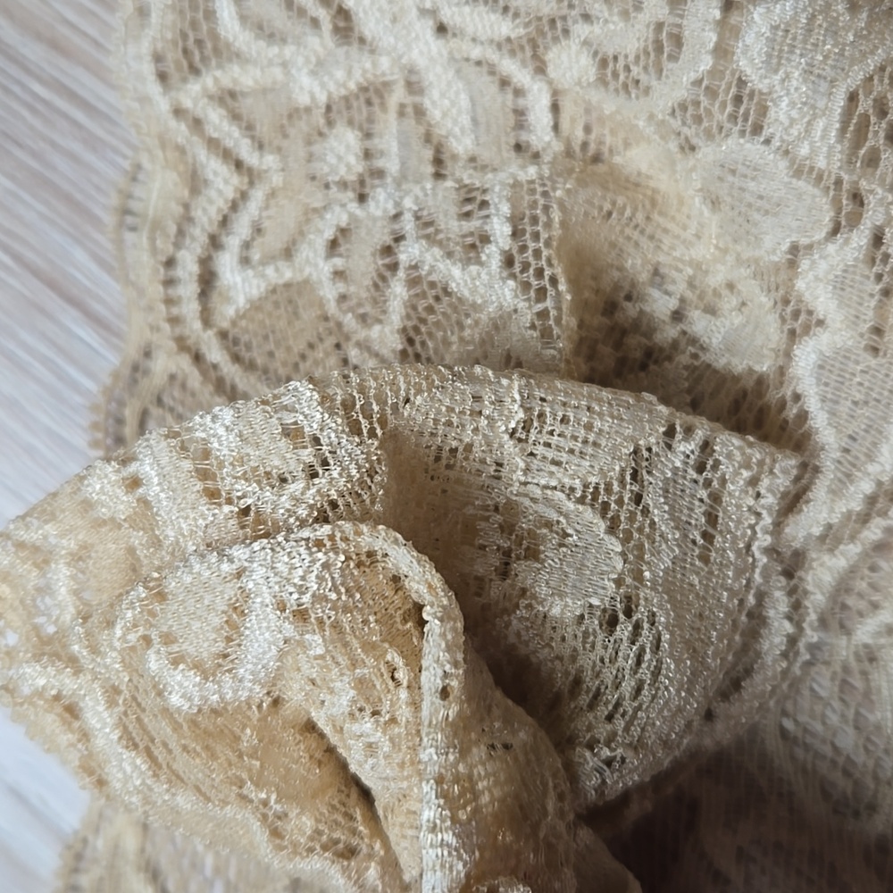 Lace Bowknot Beige Headband Baby Girl Elastic Headwrap Kids Handmade Hairband - Picture 5 of 10